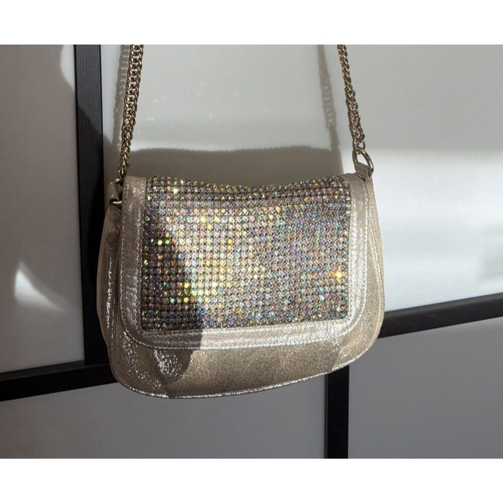 AB Rhinestone Metallic Crossbody Bag Or Shoulder Bag Brilliant Rhinestones